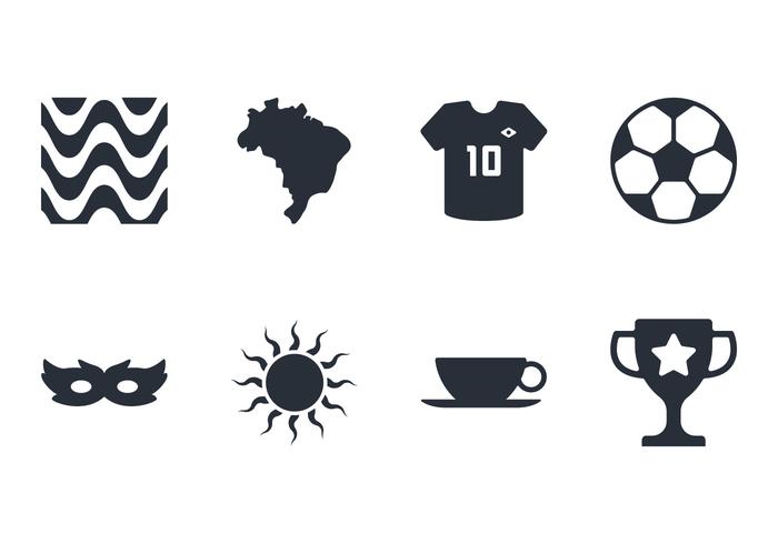 Brasilien Icon Set vektor