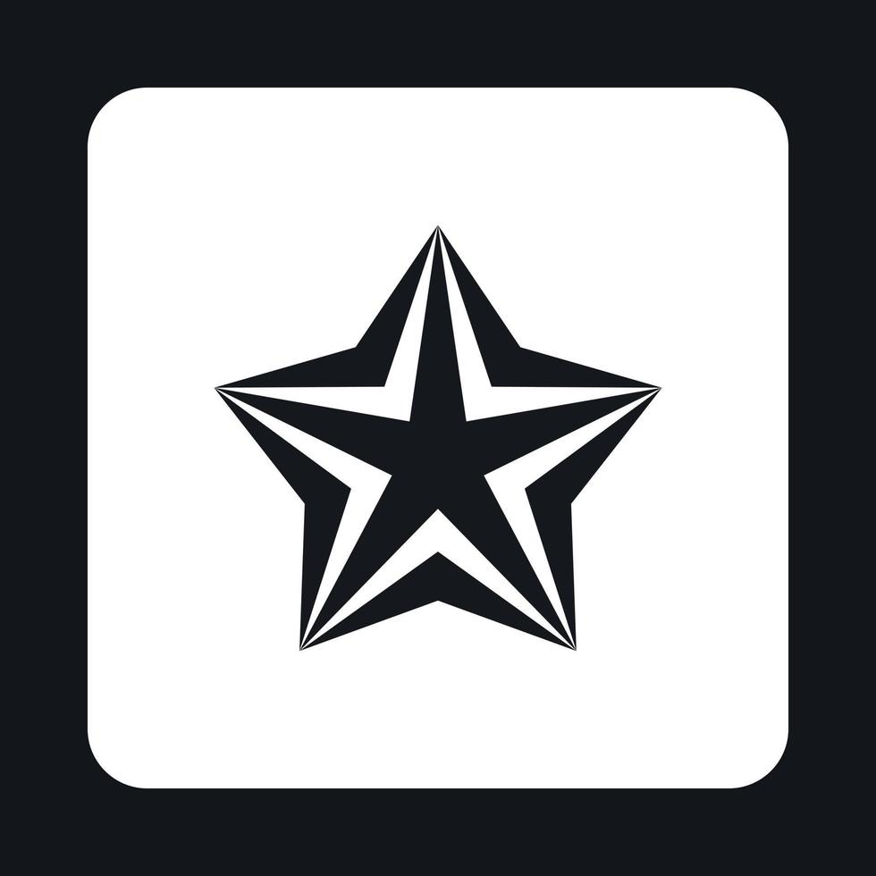 konvex stjärna ikon, enkel stil vektor