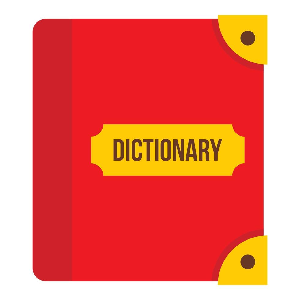 bok ordbok ikon, platt stil vektor