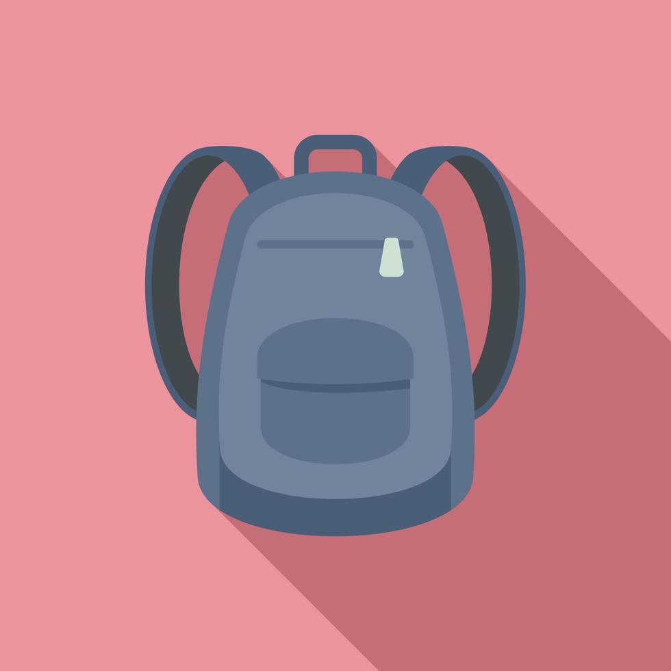 Einwanderer-Rucksack-Symbol, flacher Stil vektor