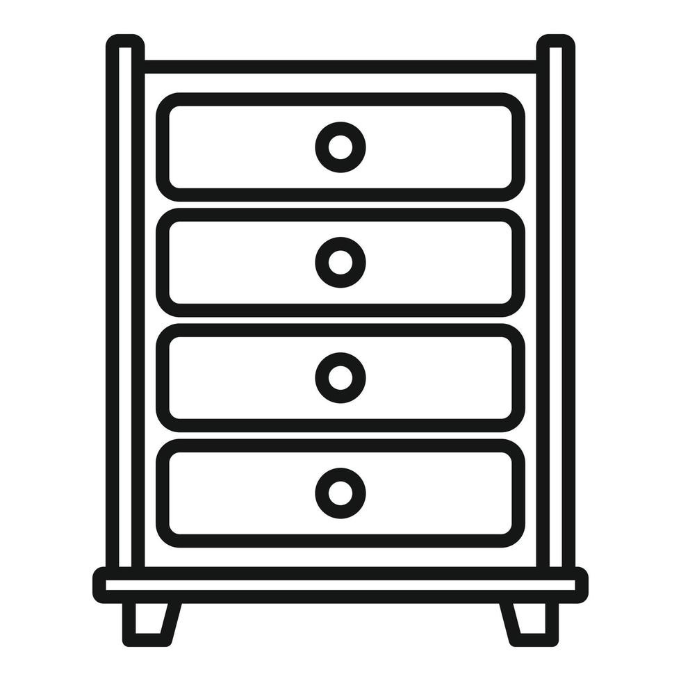 Symbol für die Organisation des Schubladenraums, Umrissstil vektor