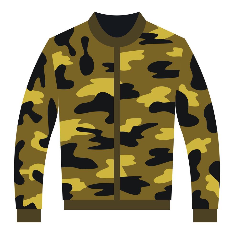 kamouflage jacka ikon, platt stil vektor