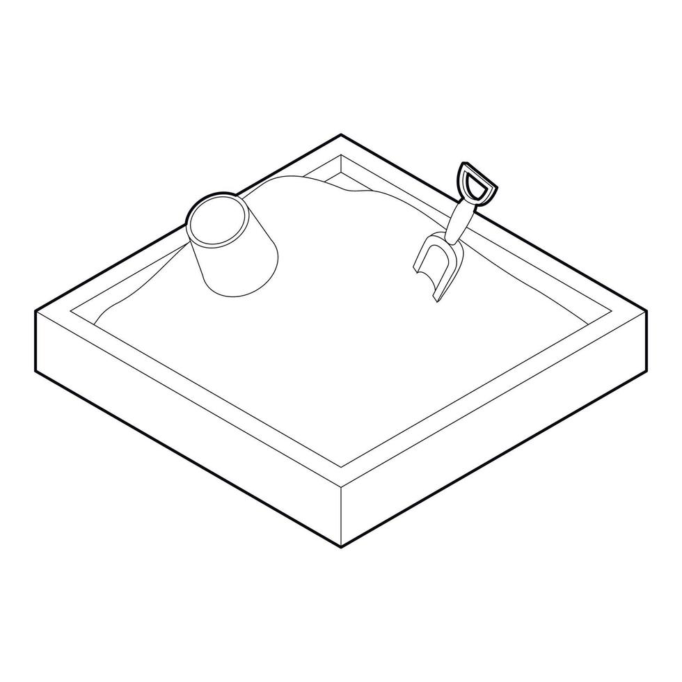 Sandbox-Symbol im Umrissstil vektor