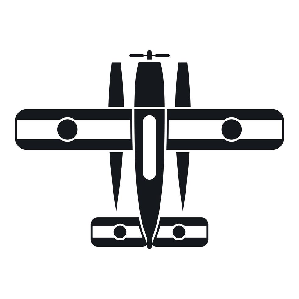 Ski-ausgestattetes Flugzeug-Symbol, einfacher Stil vektor