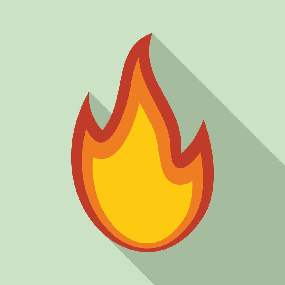 brand flamma rök ikon, platt stil vektor