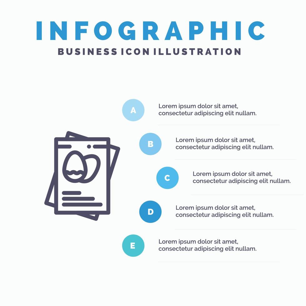 pass ägg ägg påsk linje ikon med 5 steg presentation infographics bakgrund vektor