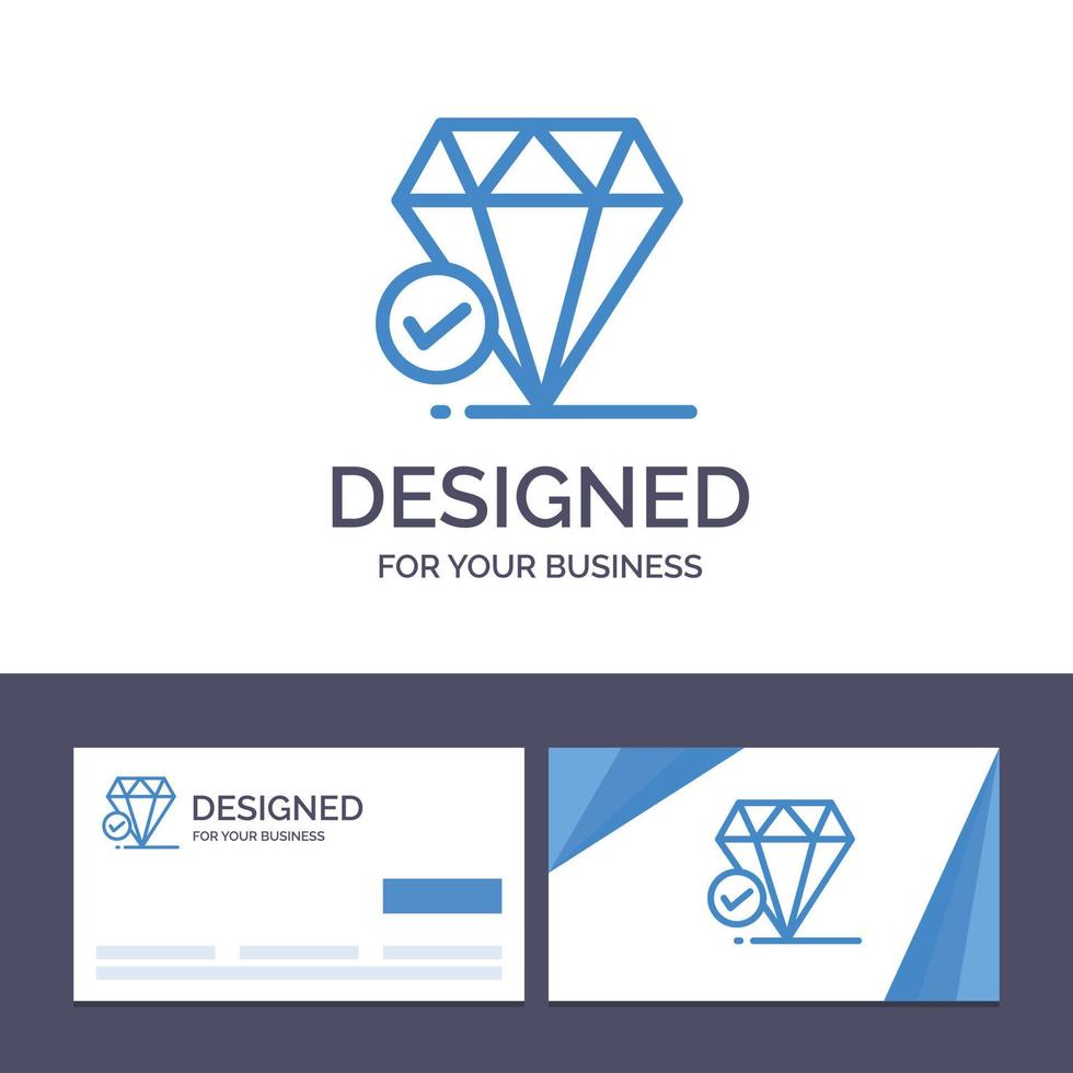 kreativ företag kort och logotyp mall diamant juvel stor tror krita vektor illustration