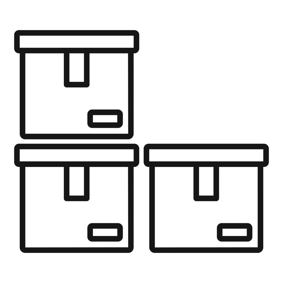lådor Plats organisation ikon, översikt stil vektor