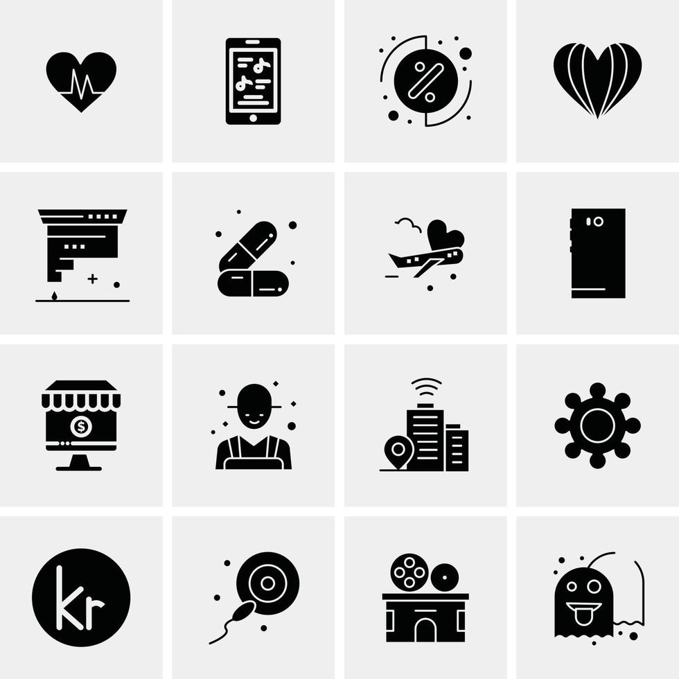 16 universelle Business-Icons Vektor kreative Icon-Illustration zur Verwendung in Web- und Mobilprojekten