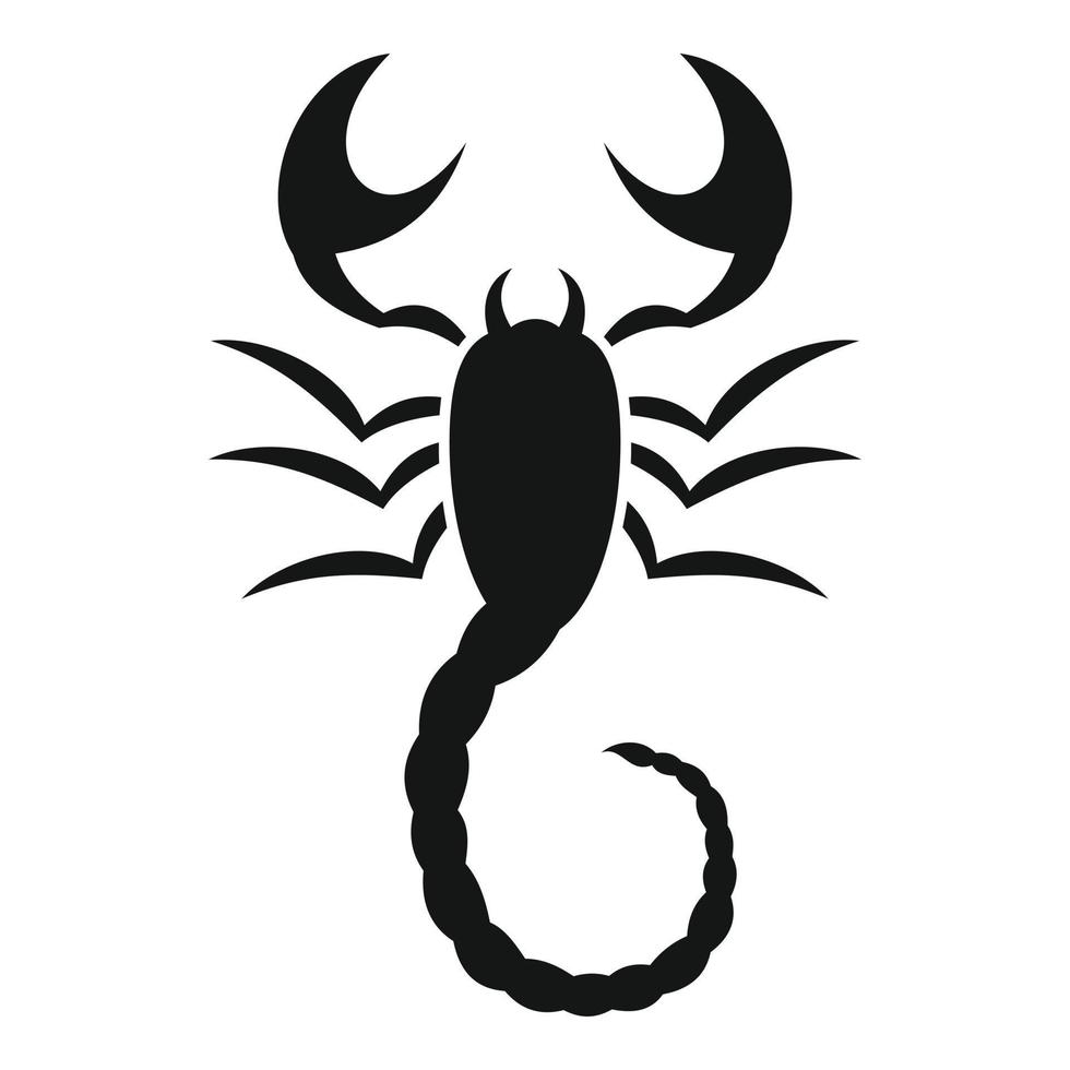 scorpio djur- ikon, enkel stil vektor