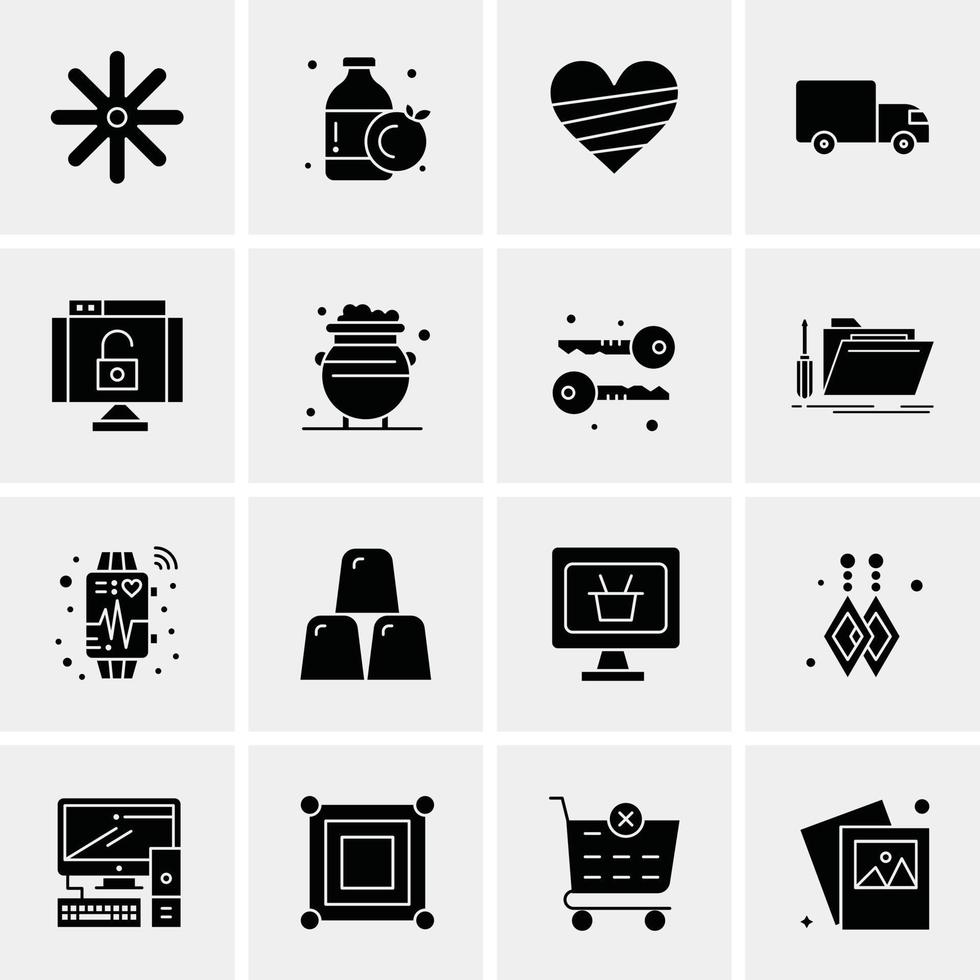 16 universelle Business-Icons Vektor kreative Icon-Illustration zur Verwendung in Web- und Mobilprojekten