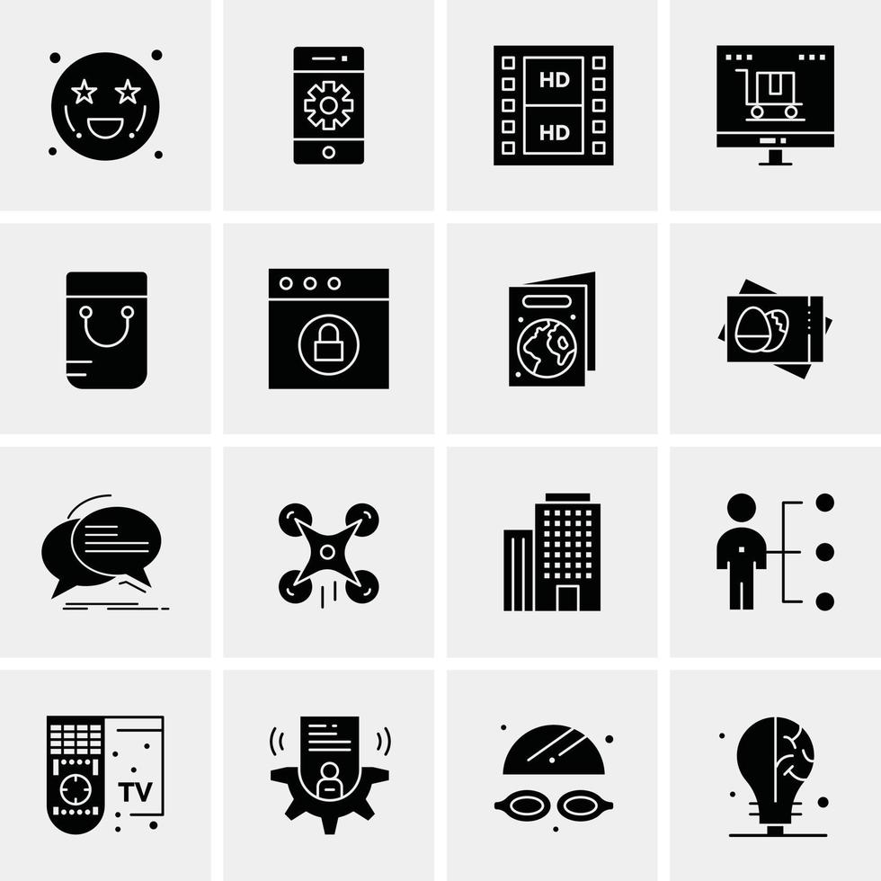 16 universelle Business-Icons Vektor kreative Icon-Illustration zur Verwendung in Web- und Mobilprojekten