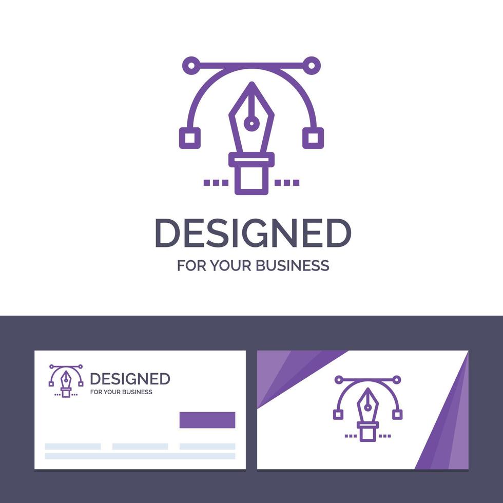 kreativ företag kort och logotyp mall penna penna text utbildning vektor illustration