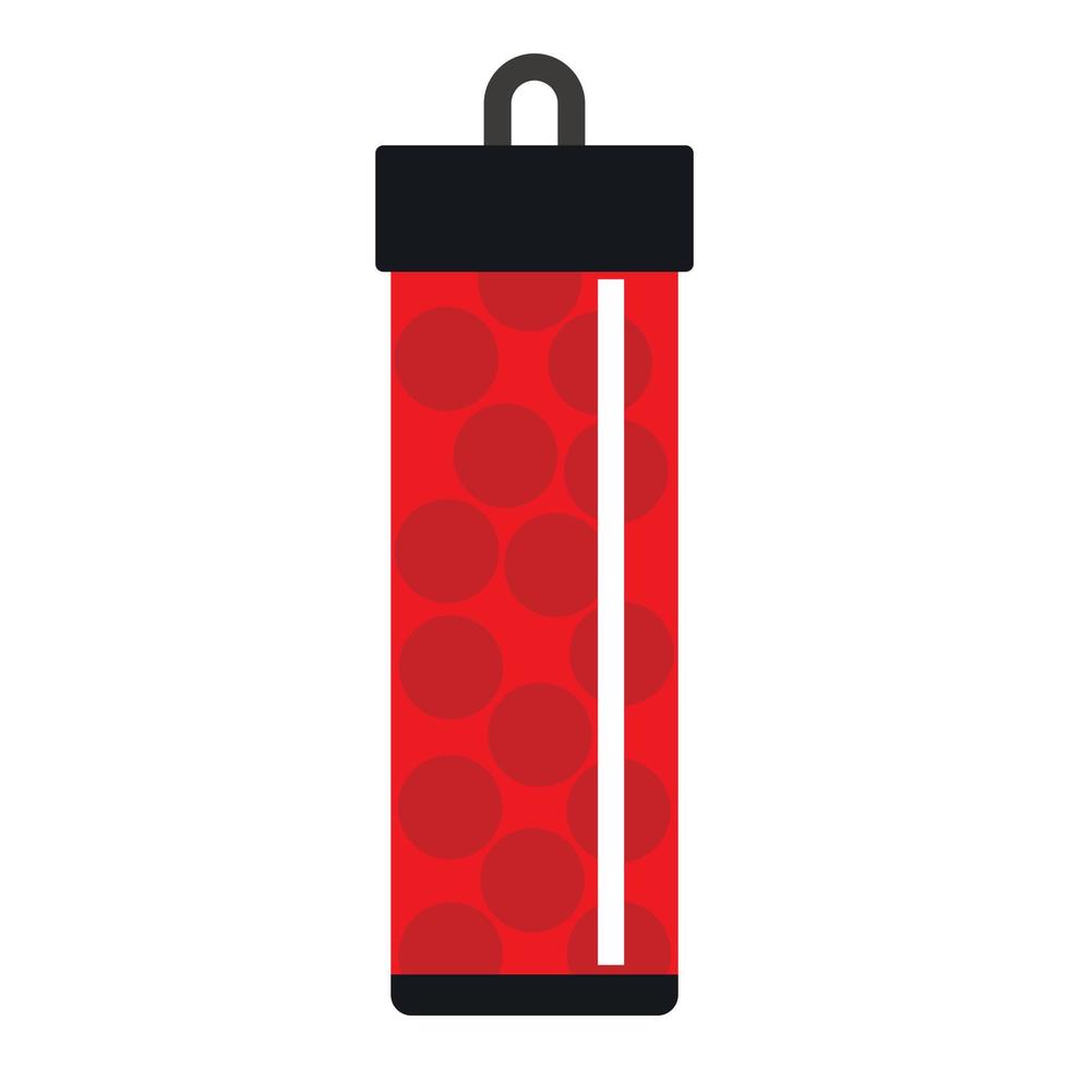 röd packa med paintball kulor ikon, platt stil vektor
