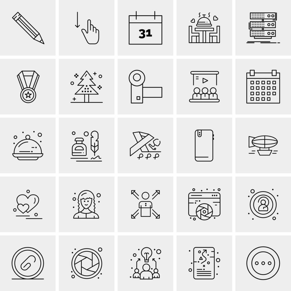 25 universelle Business-Icons Vektor kreative Icon-Illustration zur Verwendung in Web- und Mobilprojekten