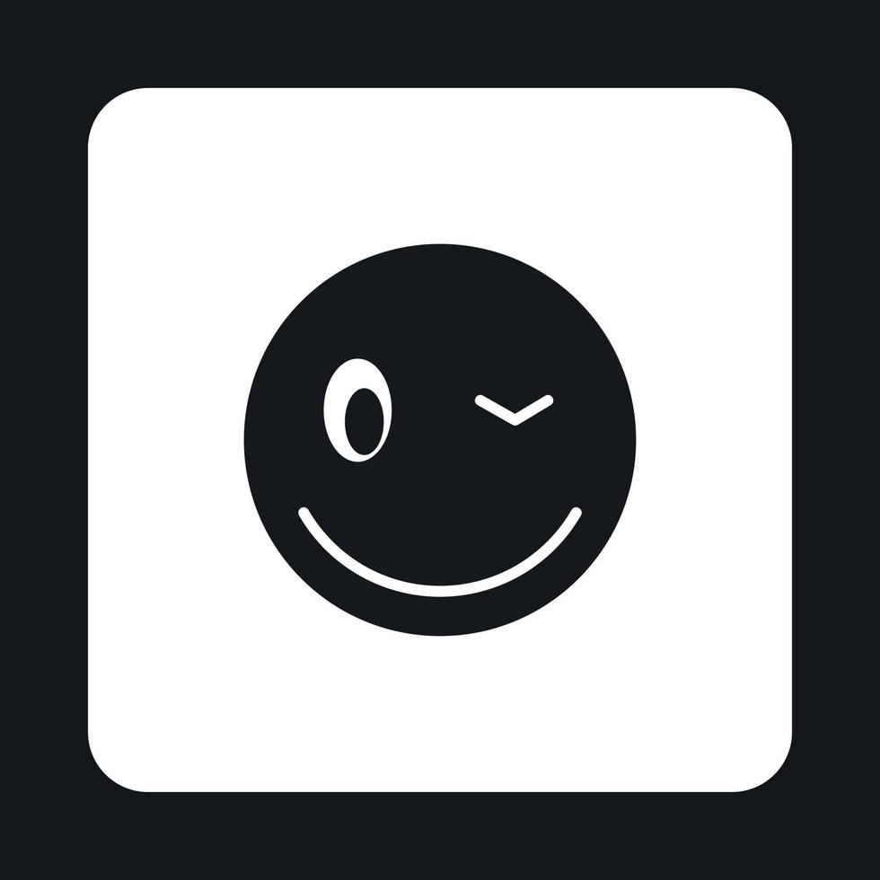 Eyewink-Emoticon-Symbol, einfacher Stil vektor