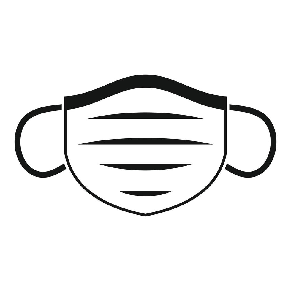 Symbol für chirurgische medizinische Maske, einfacher Stil vektor