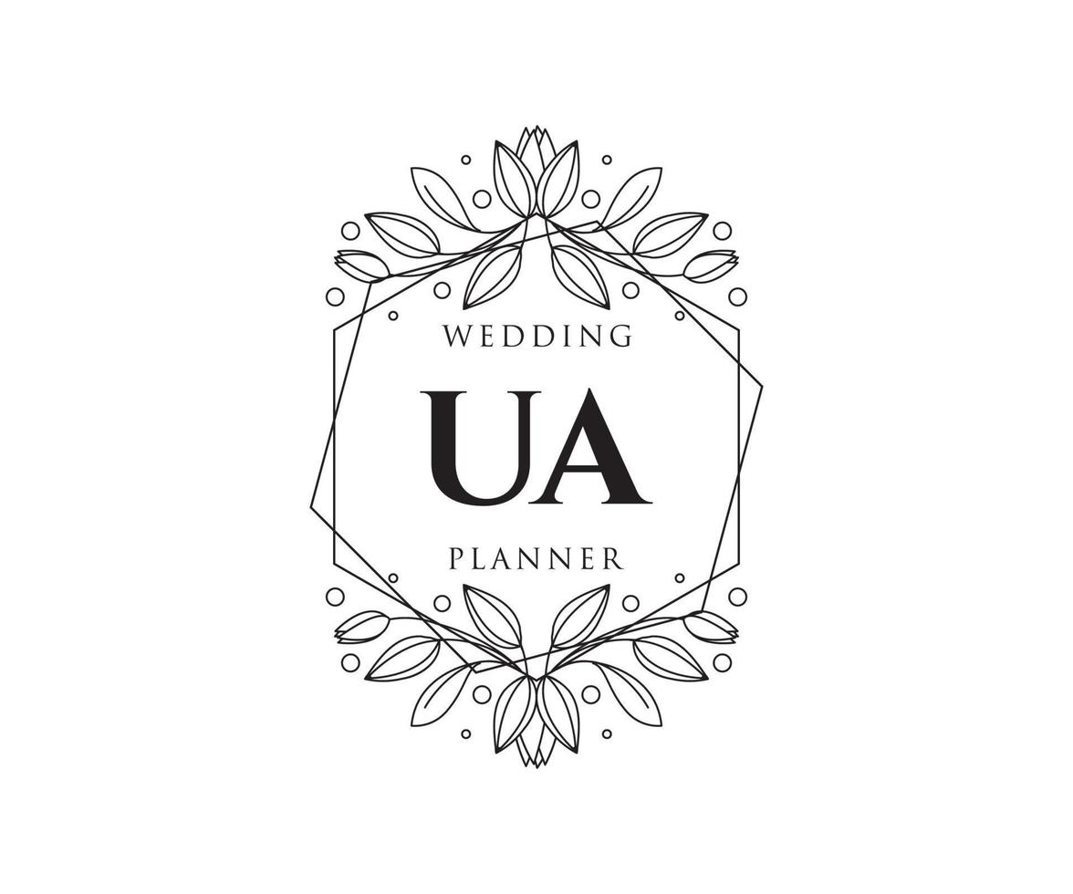 u initialen brief hochzeit monogramm logos sammlung, handgezeichnete moderne minimalistische und florale vorlagen für einladungskarten, save the date, elegante identität für restaurant, boutique, café im vektor