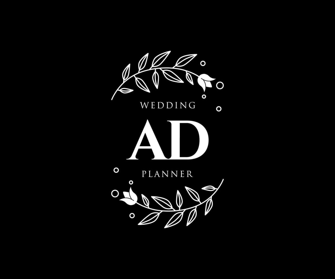 ad initialer brev bröllop monogram logotyper samling, hand dragen modern minimalistisk och blommig mallar för inbjudan kort, spara de datum, elegant identitet för restaurang, boutique, Kafé i vektor