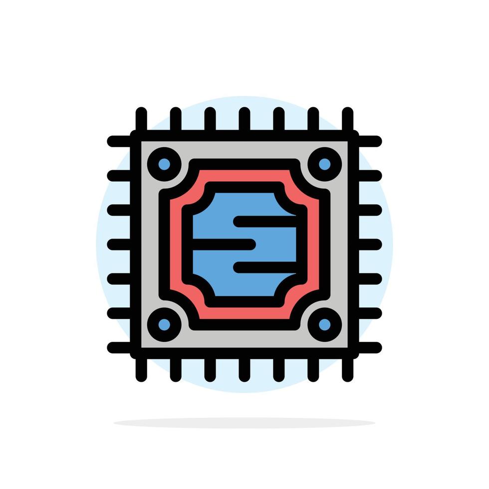 cpu mikrochip processor abstrakt cirkel bakgrund platt Färg ikon vektor