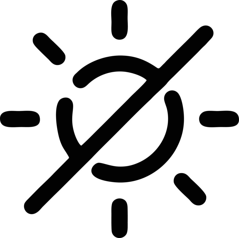 Sonnensymbol auf weißem Hintergrund, Illustration des Sonnensymbolsymbols in Schwarz auf weißem Hintergrund vektor