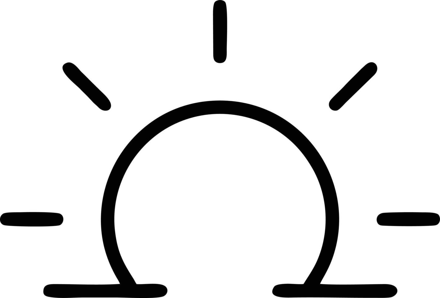 Sonnensymbol auf weißem Hintergrund, Illustration des Sonnensymbolsymbols in Schwarz auf weißem Hintergrund vektor