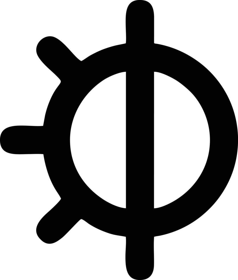 Sonnensymbol auf weißem Hintergrund, Illustration des Sonnensymbolsymbols in Schwarz auf weißem Hintergrund vektor