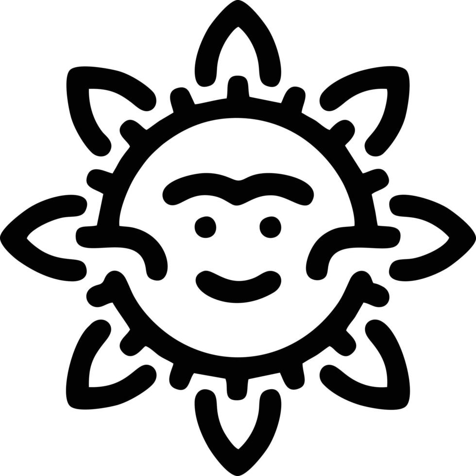 Sol ikon i vit bakgrund, illustration av Sol ikon symbol i svart på vit bakgrund vektor