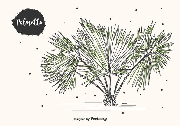 Hand Drawn Palmetto Vector Bakgrund