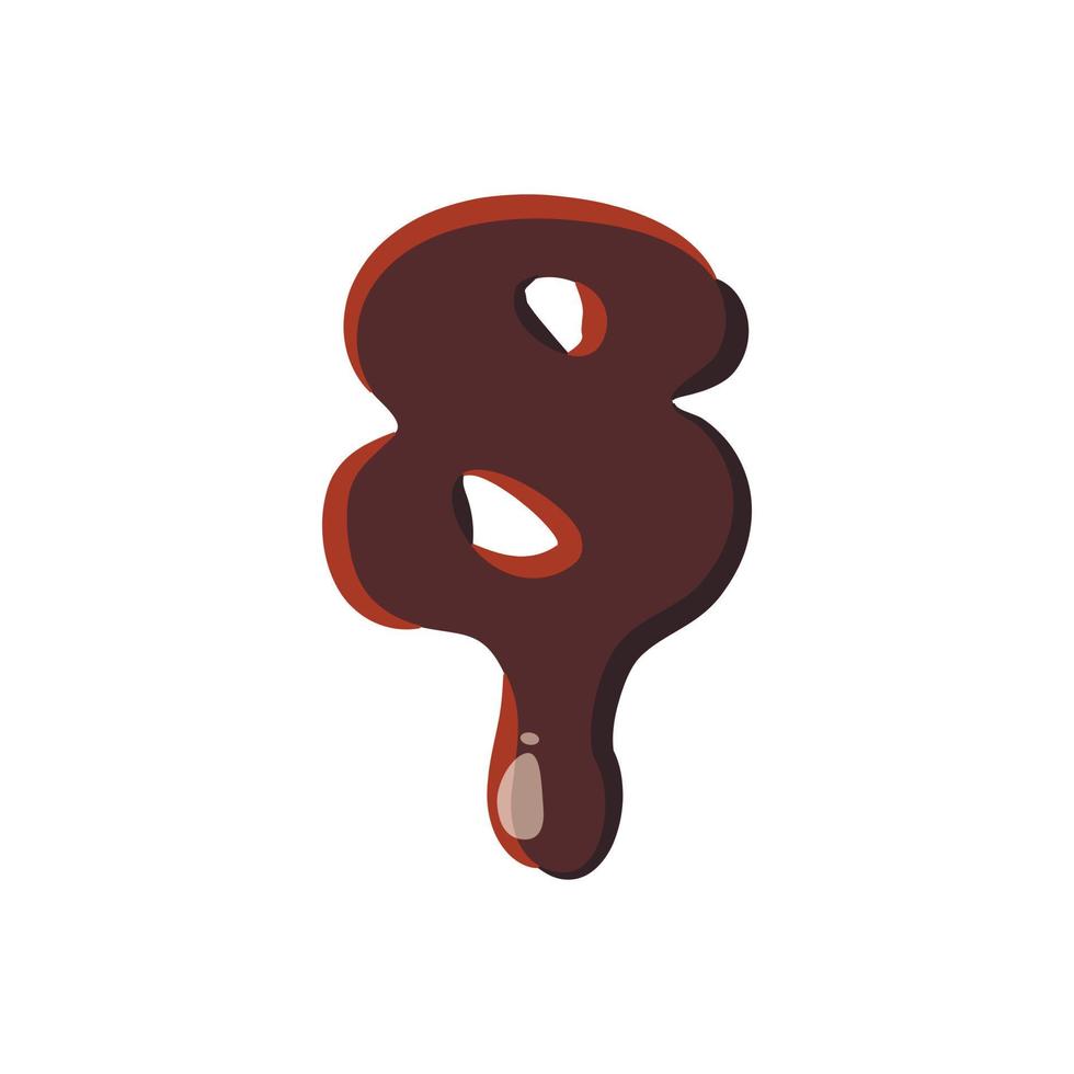 Nummer 8 aus dem lateinischen Alphabet aus Schokolade vektor
