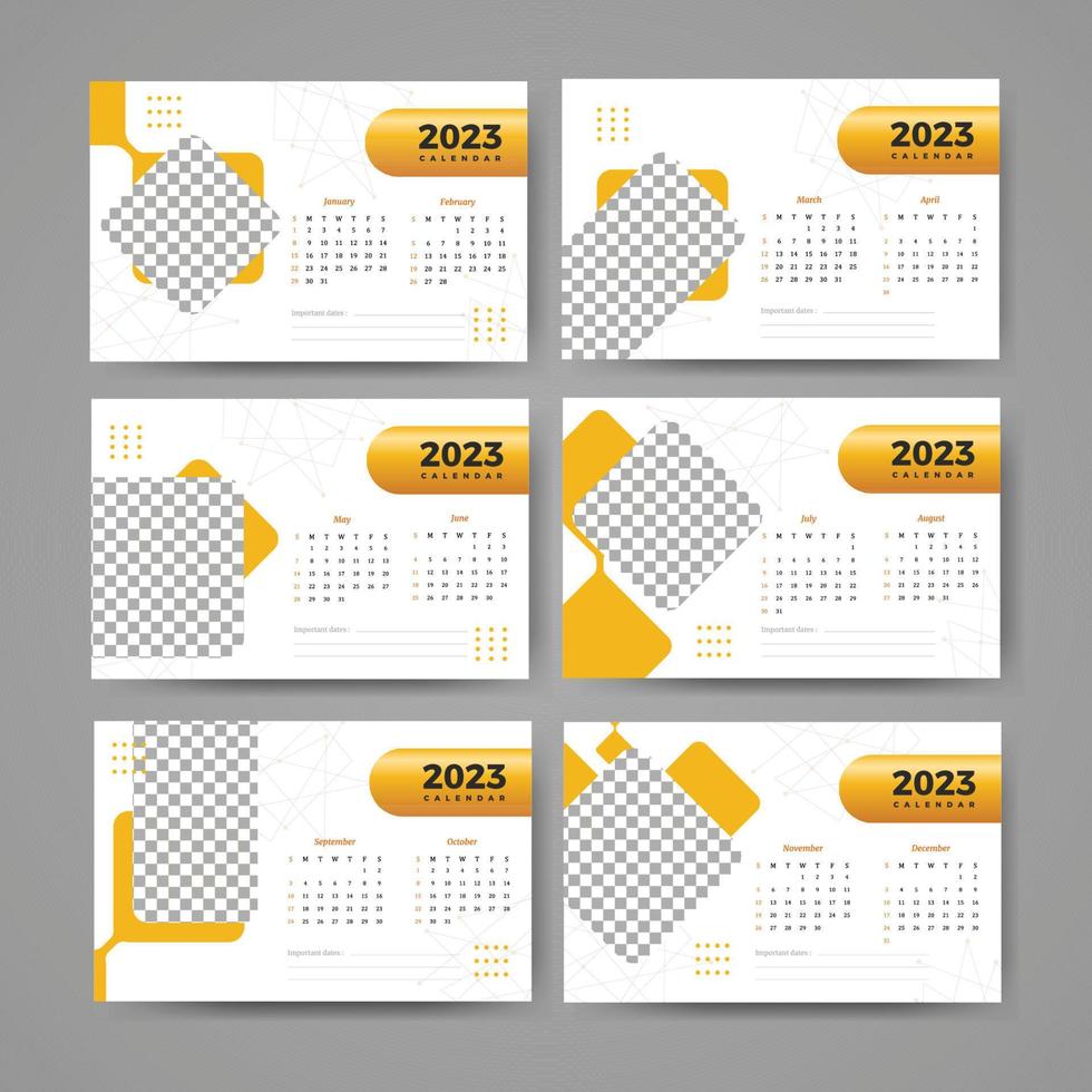 minimalistisches formelles Business-Kalender-Design-Set 2023 vektor