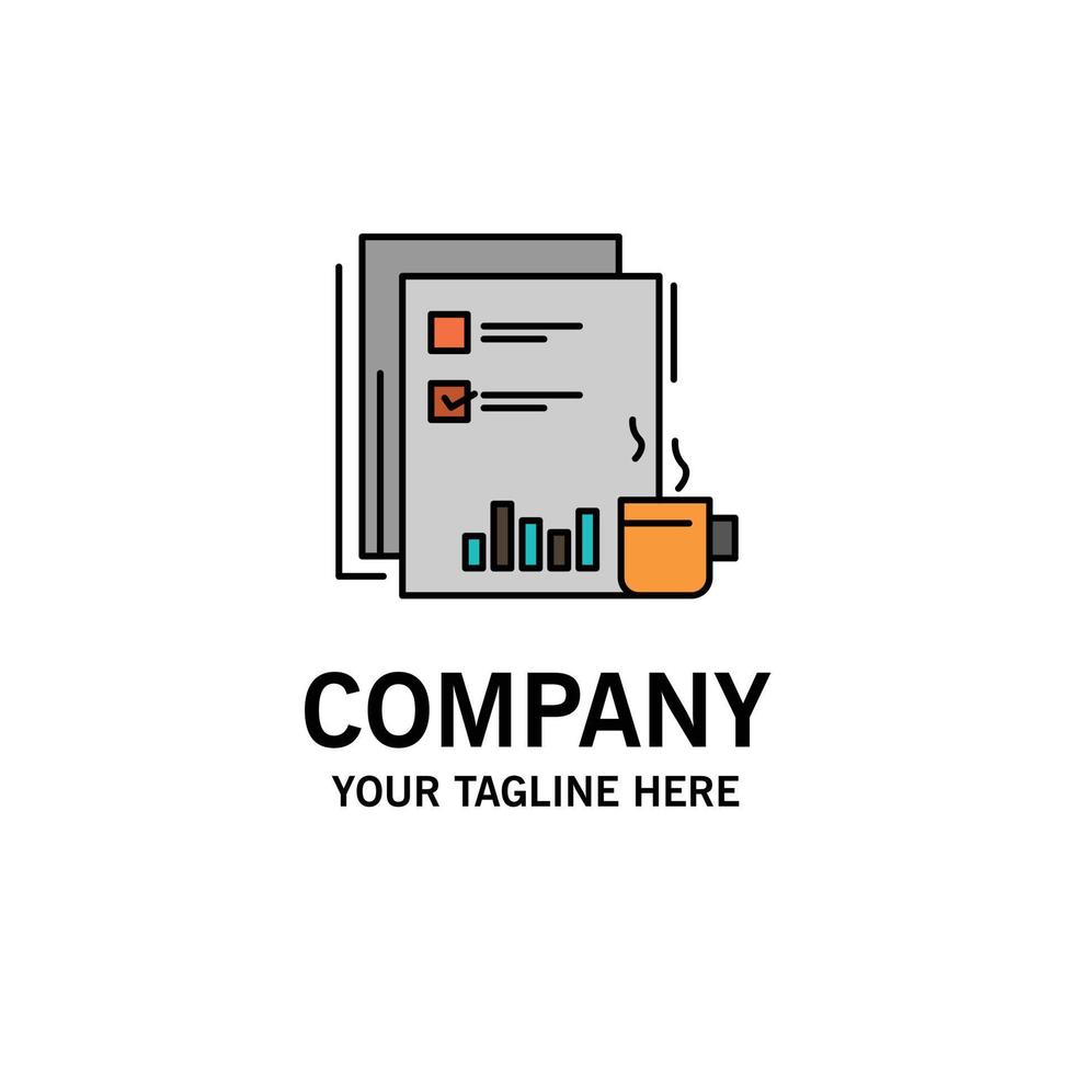 kaffee finanzmarkt nachrichten zeitung zeitungen papier business logo vorlage flache farbe vektor