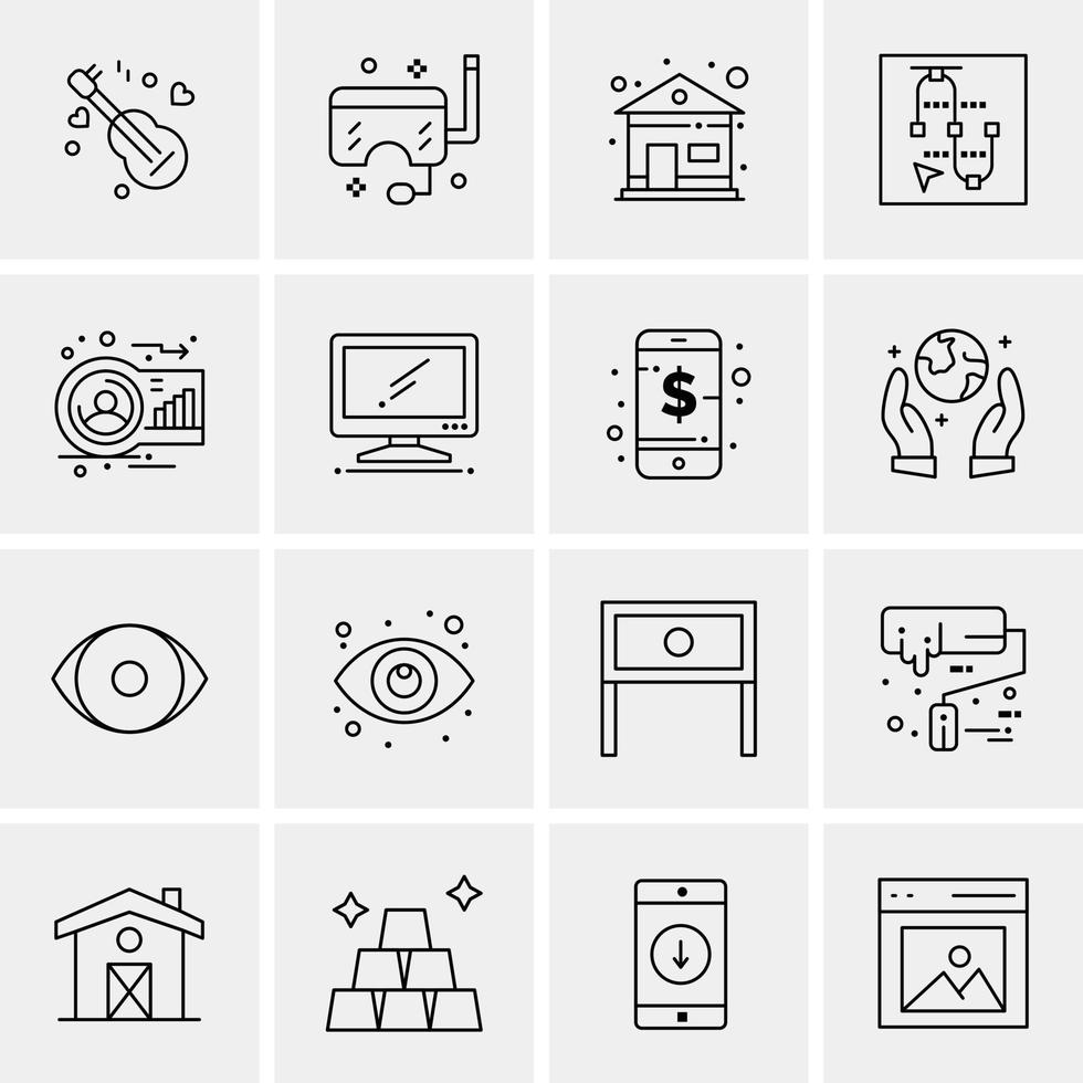 16 universelle Business-Icons Vektor kreative Icon-Illustration zur Verwendung in Web- und Mobilprojekten