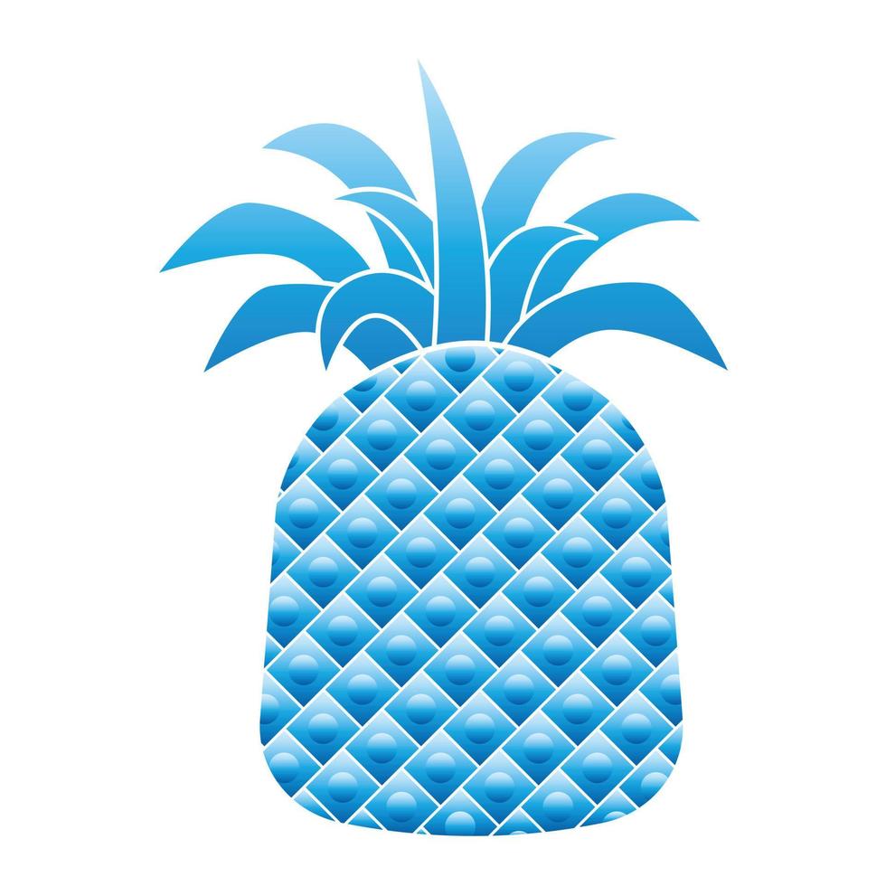 blaue Ananas-Ikone, Cartoon-Stil vektor