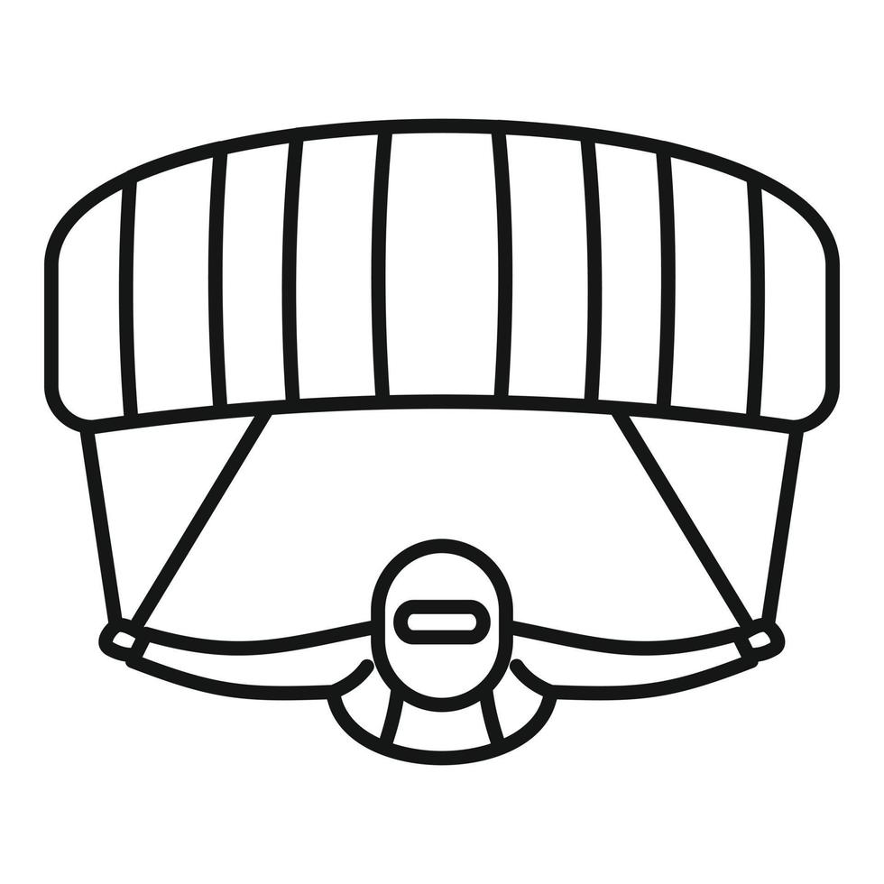 fallskärmshoppning man ikon, översikt stil vektor