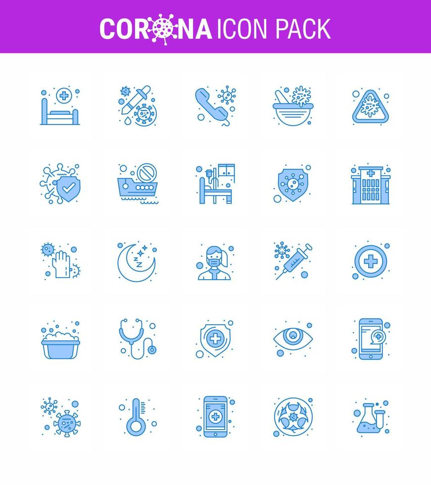 einfacher satz von covid19 schutz blau 25 icon pack icon enthalten virusimpfstoffapotheke virusmedizin auf viralem coronavirus 2019nov krankheitsvektor designelemente vektor
