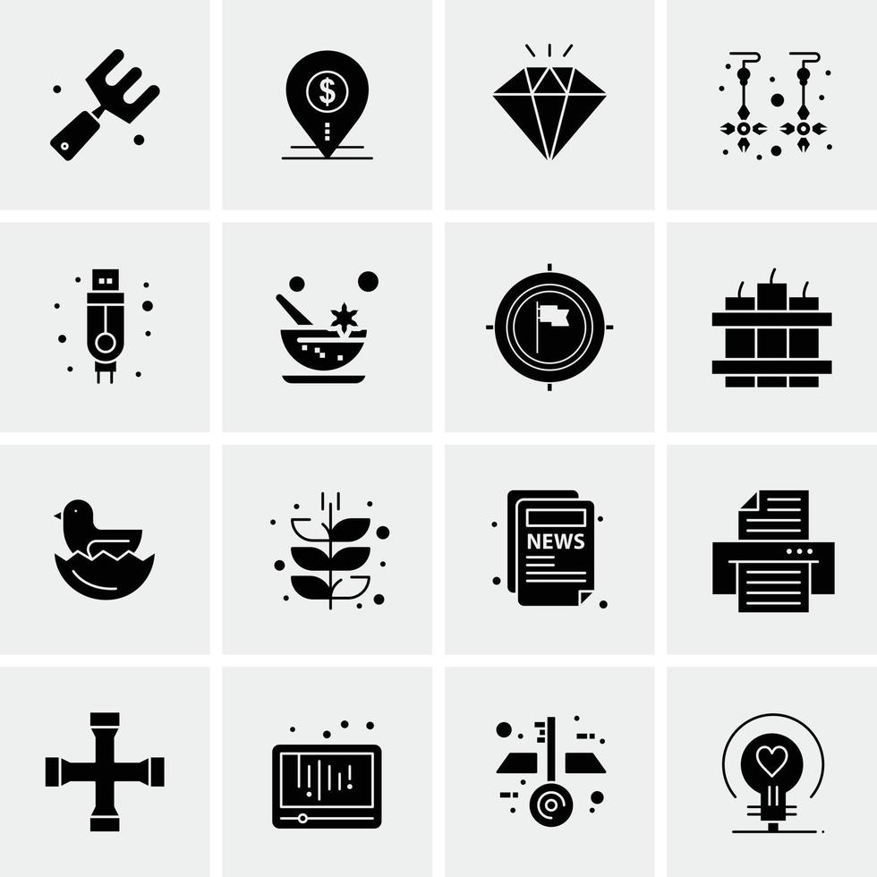 16 universelle Business-Icons Vektor kreative Icon-Illustration zur Verwendung in Web- und Mobilprojekten