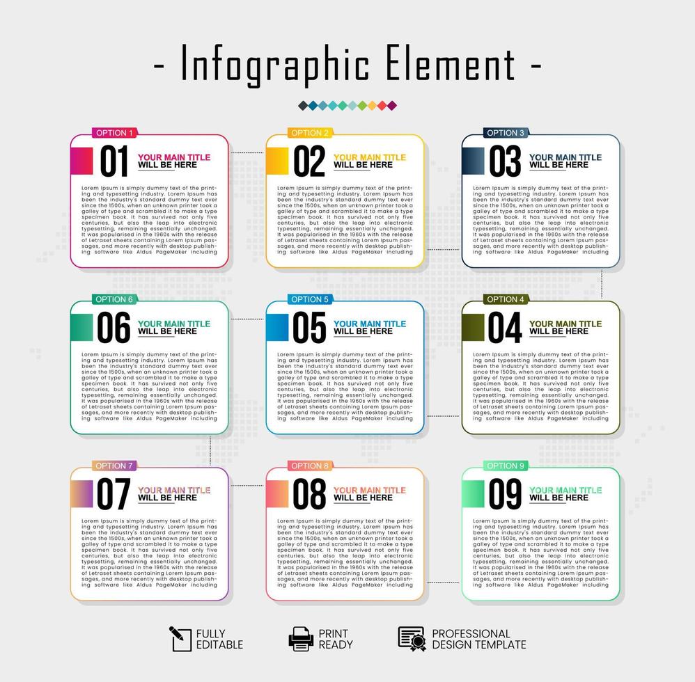 Vektor-Illustration von Business-Infografiken Registerkarten Vorlage für Präsentation, Bildung, Webdesign, Banner, Broschüren, Flyer vektor