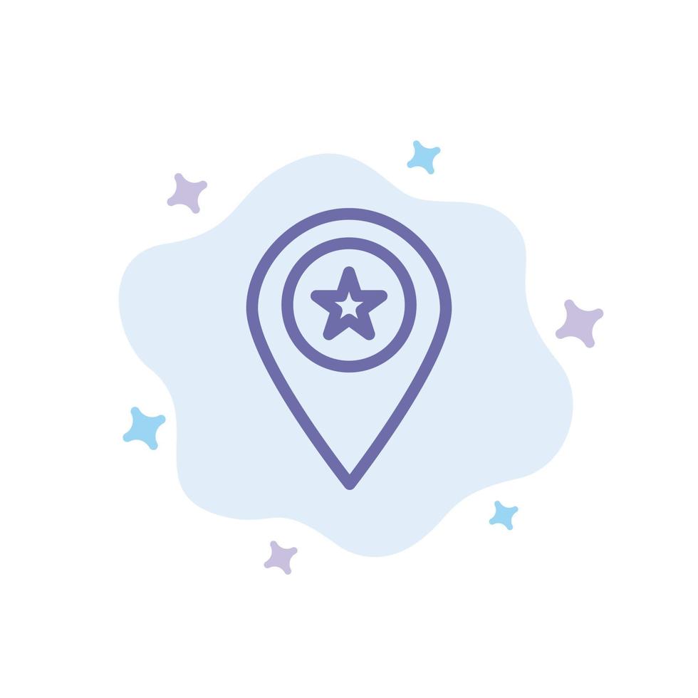 stjärna plats Karta markör stift blå ikon på abstrakt moln bakgrund vektor