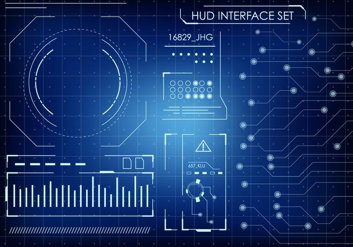 Futuristisch HUD Interface Set vektor