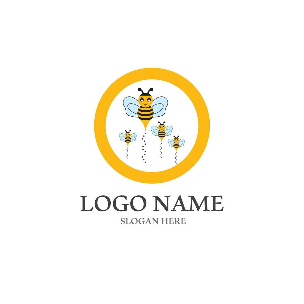 bee logotyp vektor ikon illustration