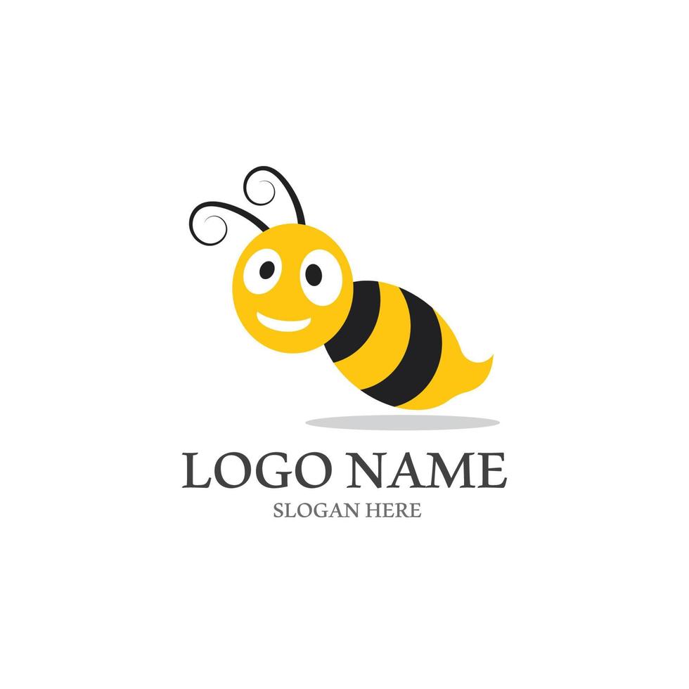 bee logotyp vektor ikon illustration