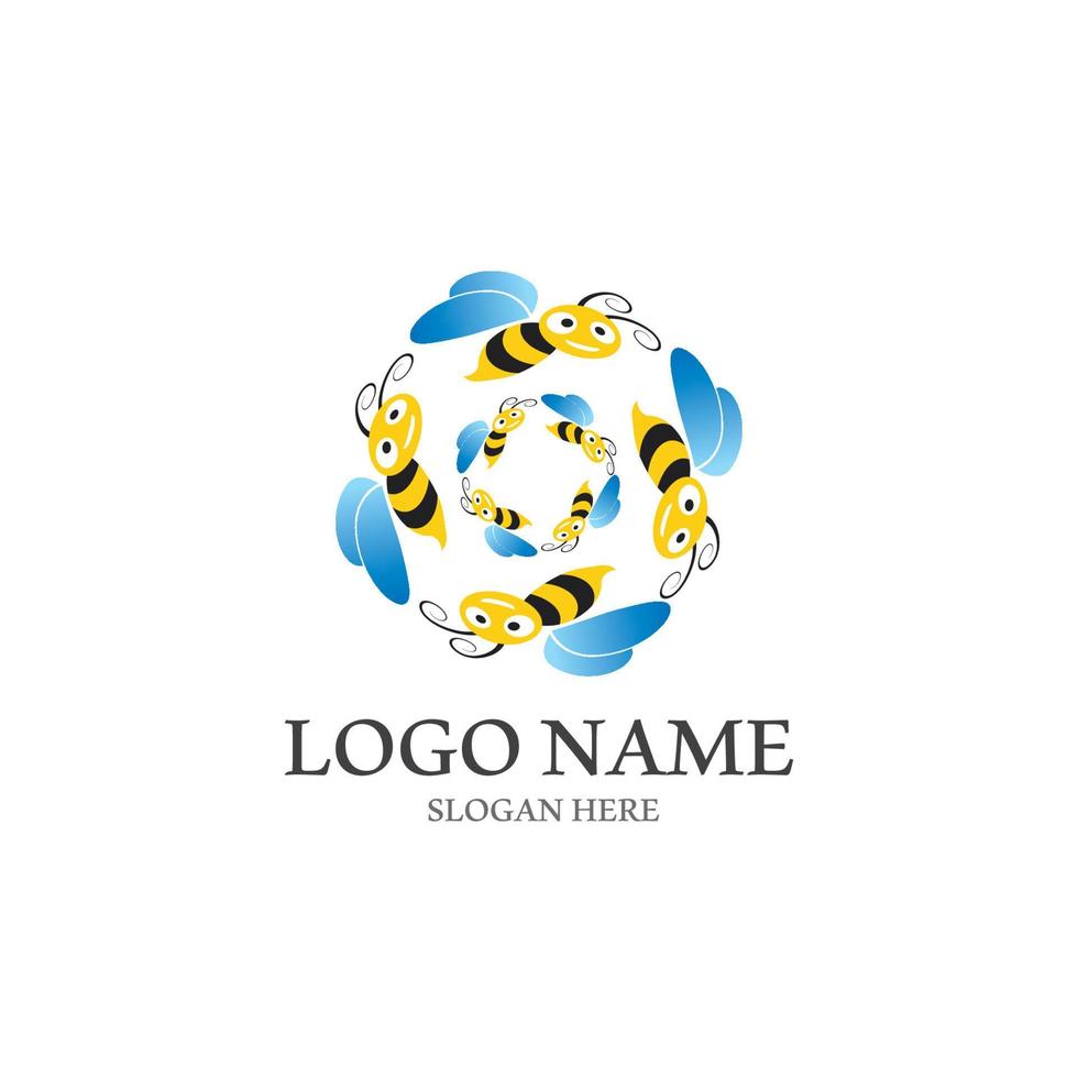 bee logotyp vektor ikon illustration