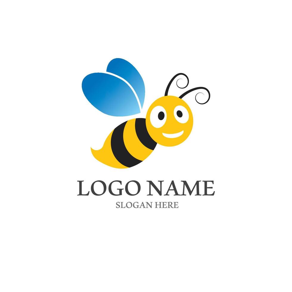 bee logotyp vektor ikon illustration