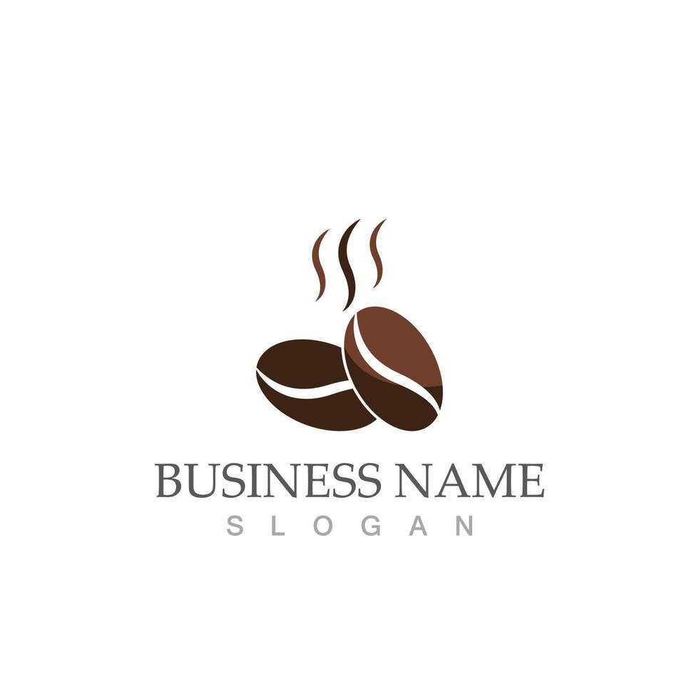 kaffe böna design logotyp vektor