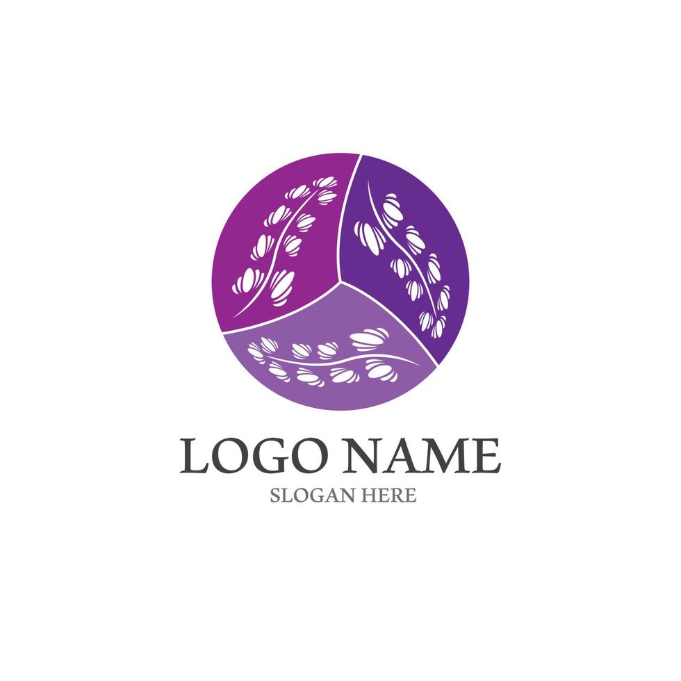 färsk lavendel- blomma ikon logotyp vektor