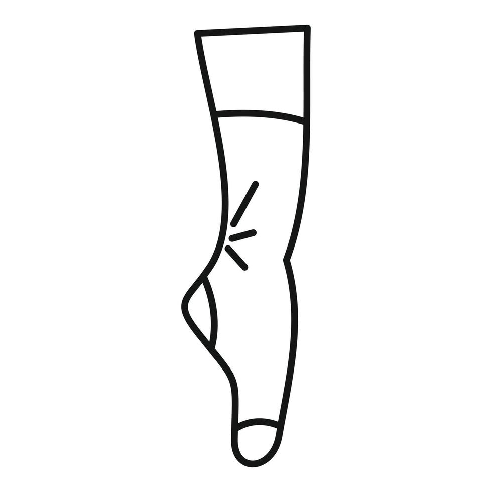 balett strumpa ikon översikt vektor. fot ben vrist vektor