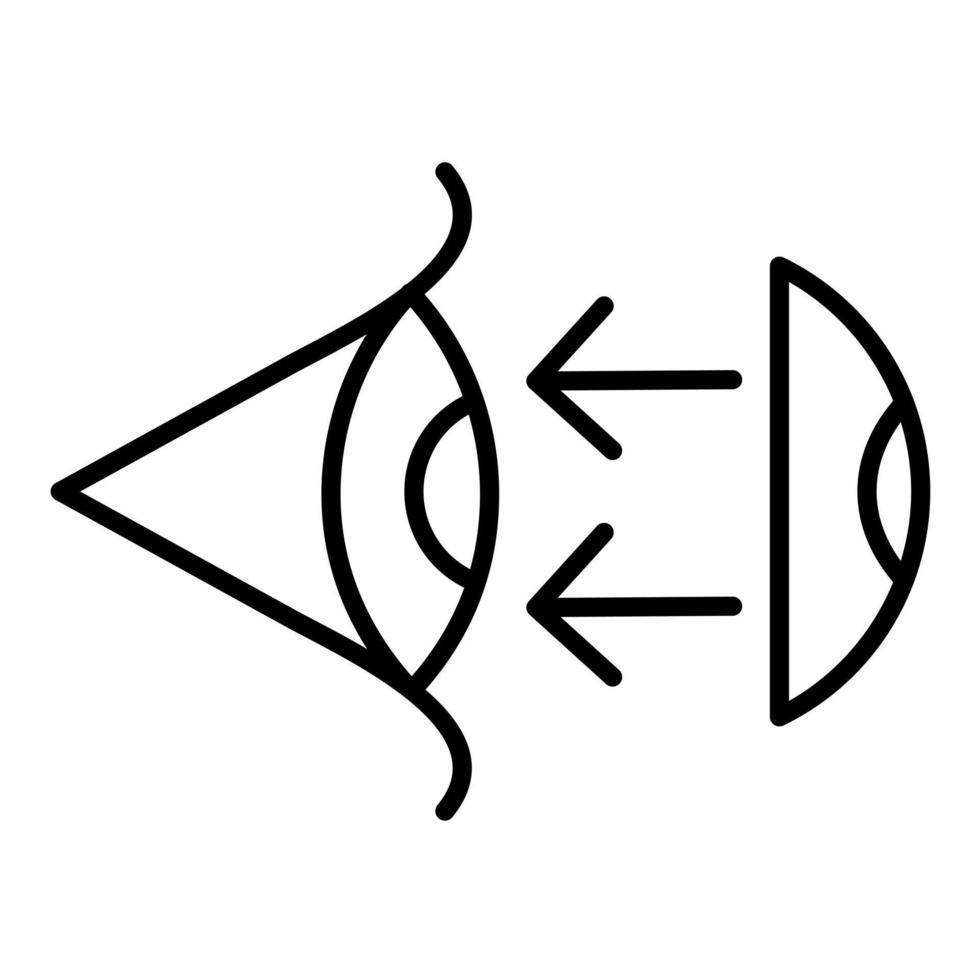 Liniensymbol für halbstarre Kontaktlinsen vektor