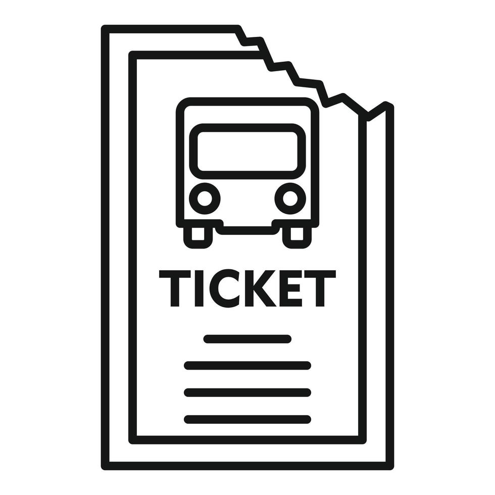 Reisebus-Ticket-Symbol, Umrissstil vektor