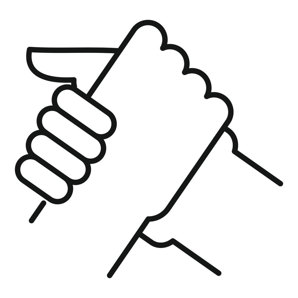 Armwrestling-Partner-Symbol, Umrissstil vektor